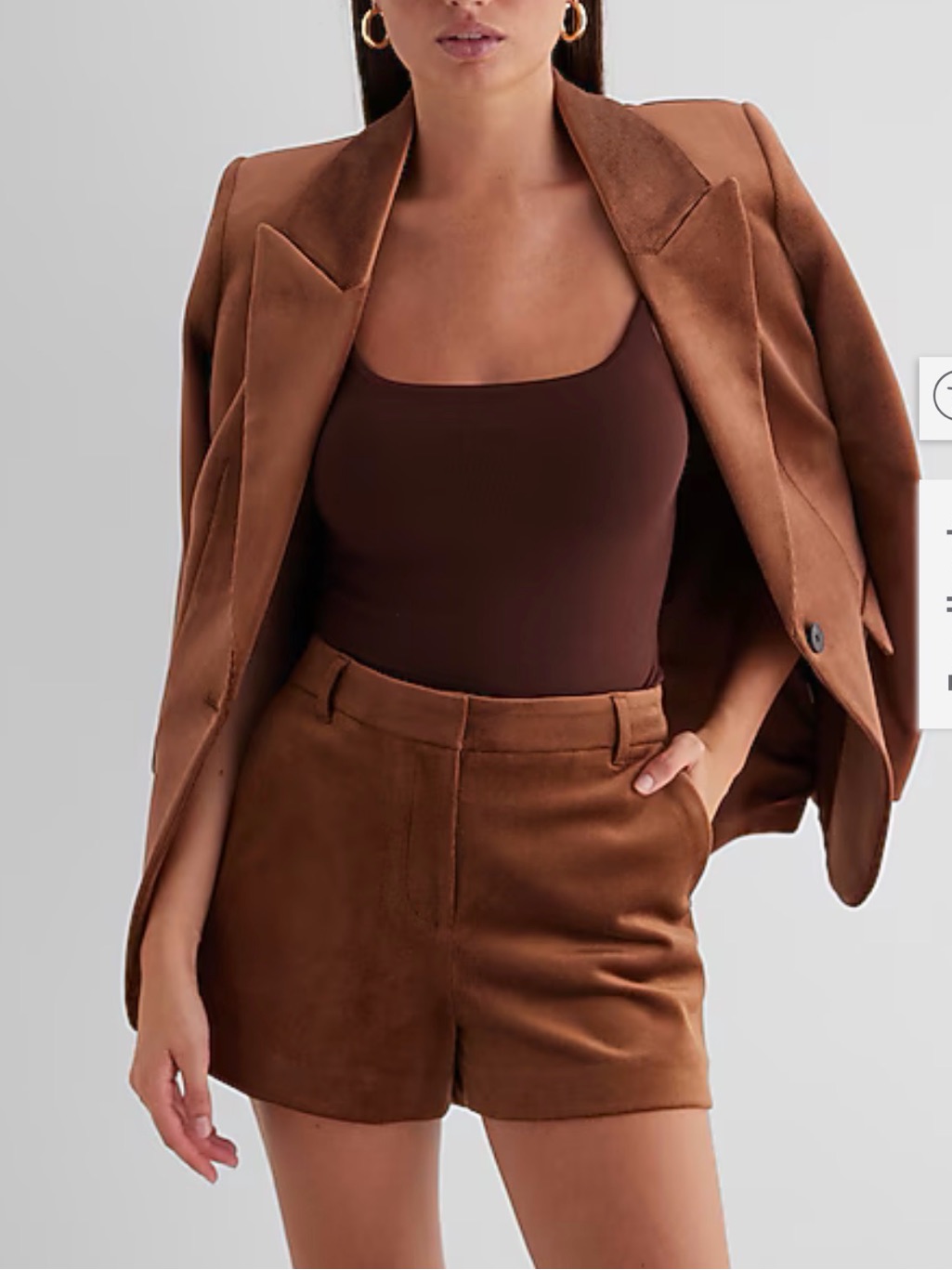 Express High Waisted Velvet Corduroy Editor Short
